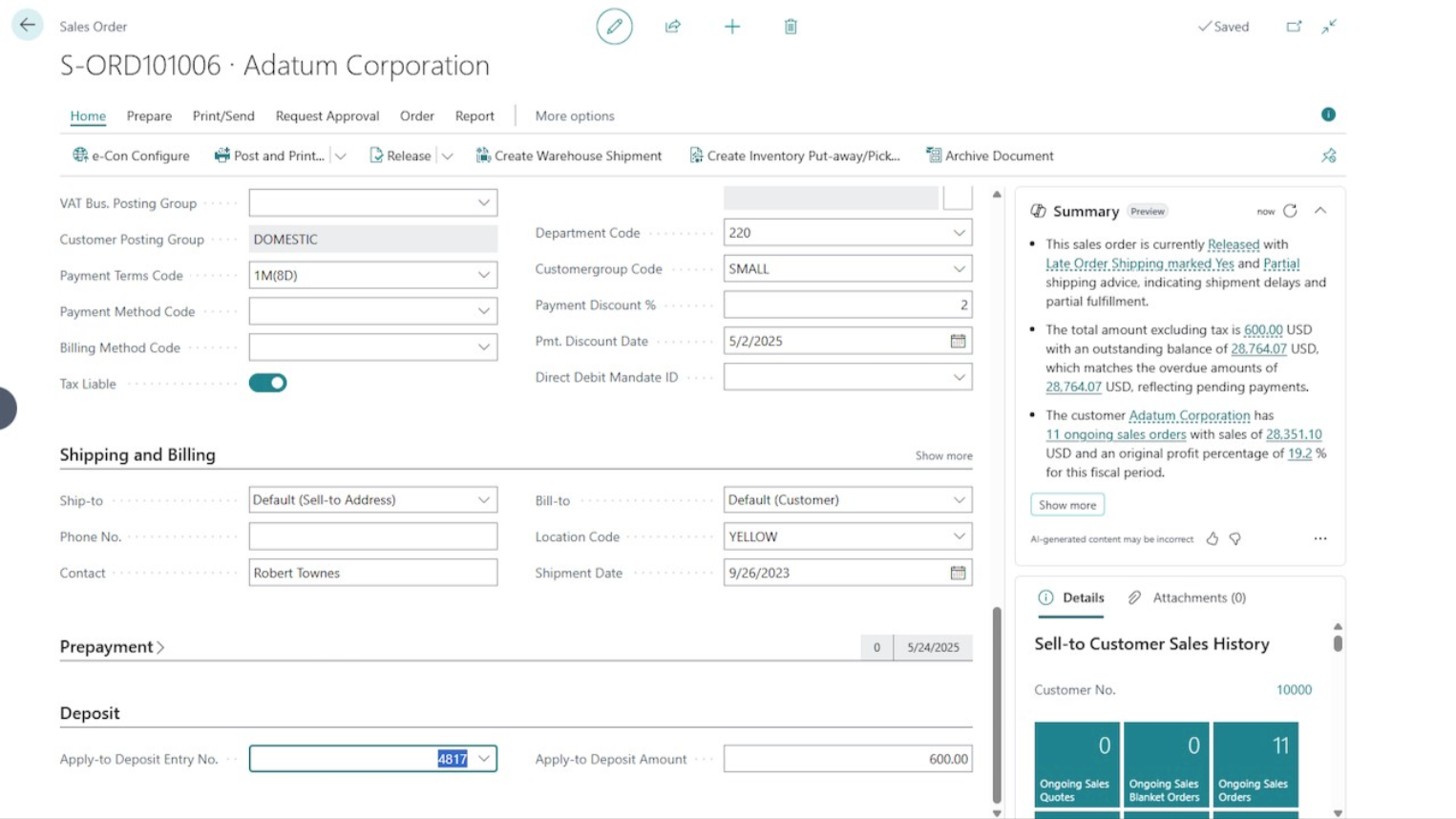 Infotech Deposits for Business Central – Infotech Consulting Group